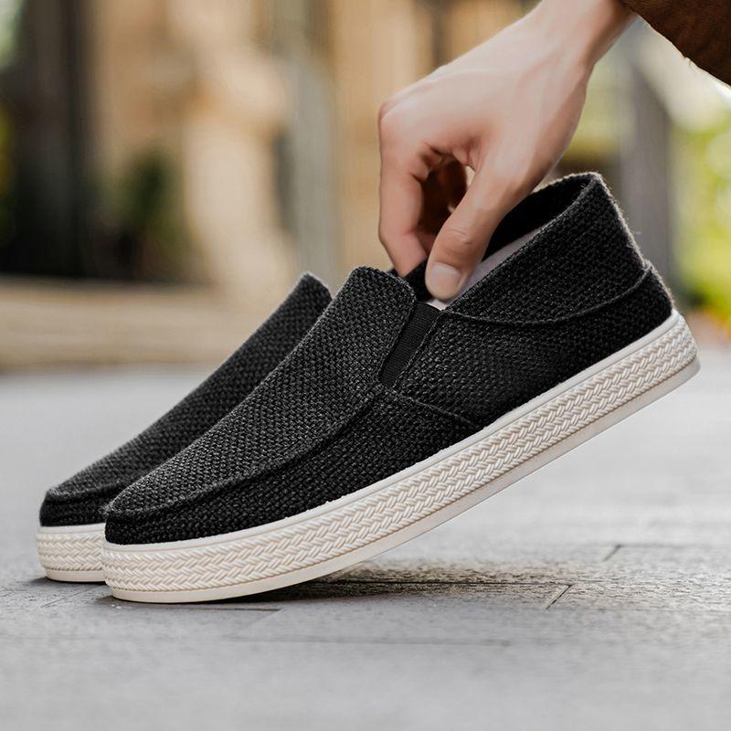 Fashion Men's Casual Shoes Plain Canvas Non Slip Sneakers Lightweight Hiking Designer Luxury Without Leather Sale Trends 2025 Male Shoe