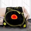 1PC Golden Vinyl Record Turntable Print Adult Children Warm Blankets Home Travel Car Soft Comfortable Suitable for All Seasons