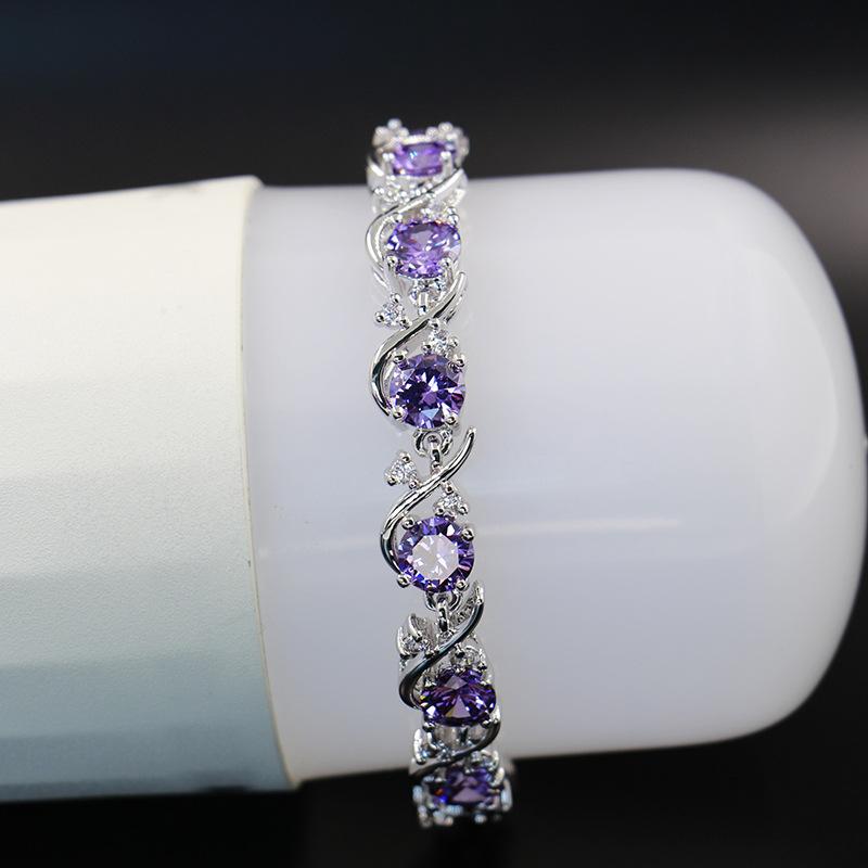 Šviežių slyvų žiedų cirkonio apyrankė moterims Kūrybinga cirkonio universali apyrankė Daugiaspalvė