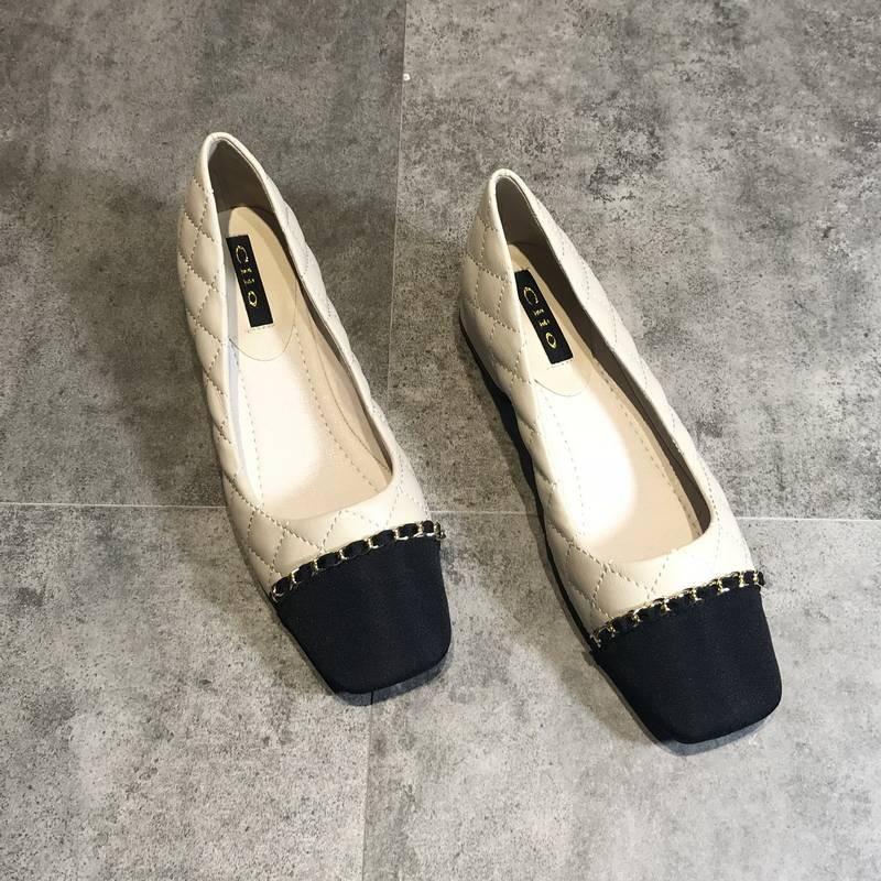 Fashion Low-heeled Shoes Versatile Women's Soft-soled Work Shoes New Spring and Autumn Square Head Thick-heeled Single Shoes Women