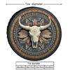 Fit Bull Skull & Feather Design Tire Cover - White Bull Skull With Feather Geometric Pattern, Durable Polyester Wheel For, Truck