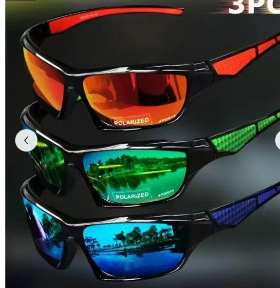 Fashionable 3Pcs Sports Goggles Cycling Sunglasses Mountaineering Bicycle Sunshade Glasses Uv400 Traveling Eye Glasses