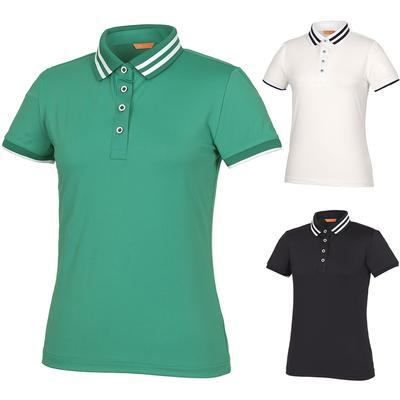 KIM YOUNG JOO GOLF Summer 2-Line Collar Magic Spandex Functional Women'S Golf Short Sleeve T-Shirt Domlts38