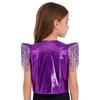 Boys Sequined Patchwork Vest Tassels Cap Sleeves V Neckline Stage Performance Waistcoat