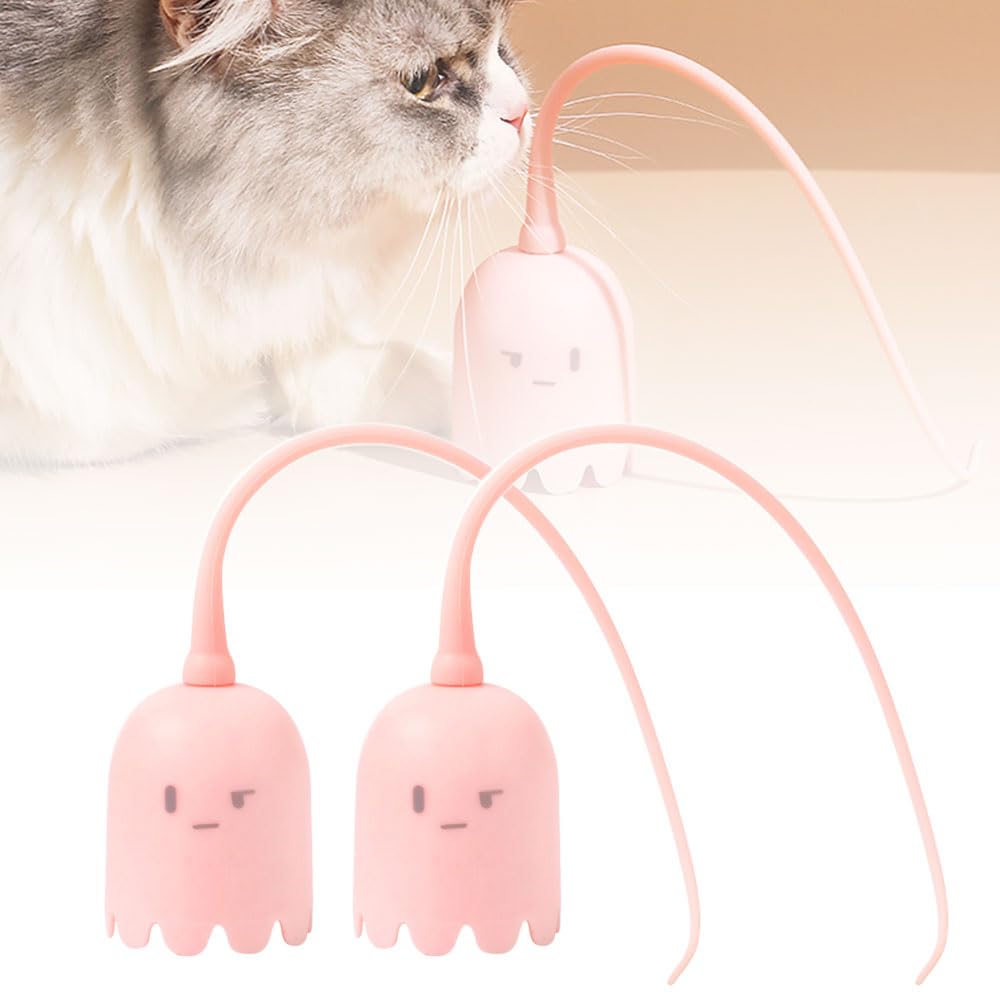 Indoor cat toy, most advanced electric cat toy, interactive cat toy wand, rechargeable automatic interactive toy (2-pack - pink) Pack of 2