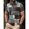 Mens Oversized Retro American Style Polo Shirt With 3D Digital Print Pique Cotton Breathable Comfortable Casual Wear