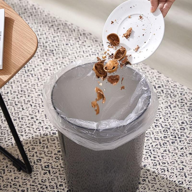 1PC Waste Basket Storage Bucket Garbage Container Kitchen Dustbin Transparent Luxury Without Lid Trash Can Garbage Bin