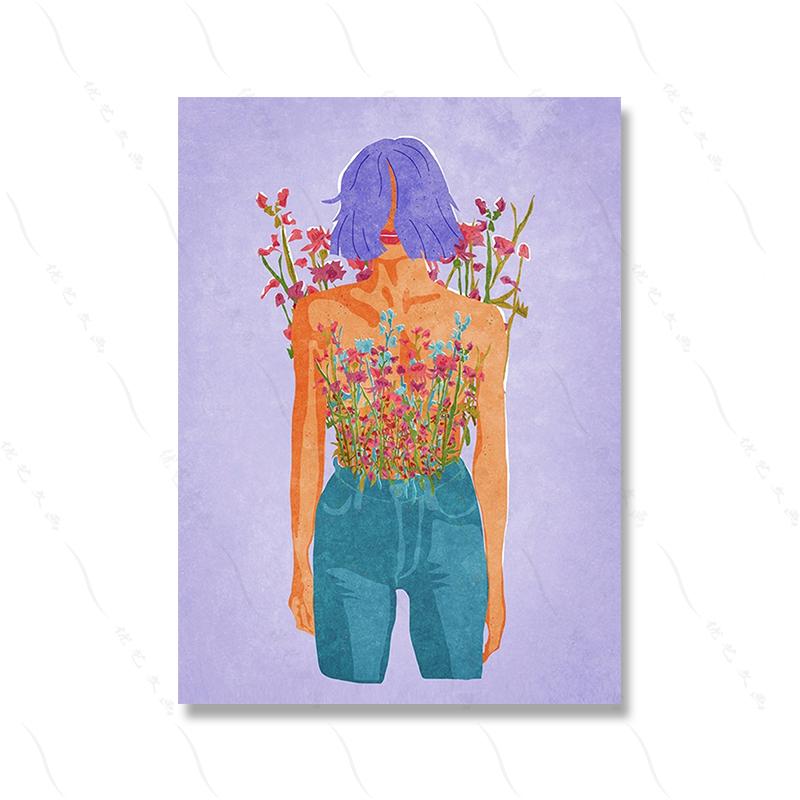 

Colorful Canvas Painting for Girls, Holding Hands, Wall Art, Prints, Fruit, Love, Blooming, Female Room Decor 21x30cm No Framed