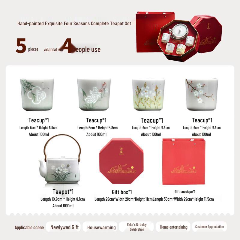 Songyun Hand-Painted Zisha Tea Set Gift Box