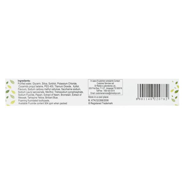 Pakke med 5 x Dr Reddy's GLIZER Natural Tooth Whitening Tannpasta 100 gram