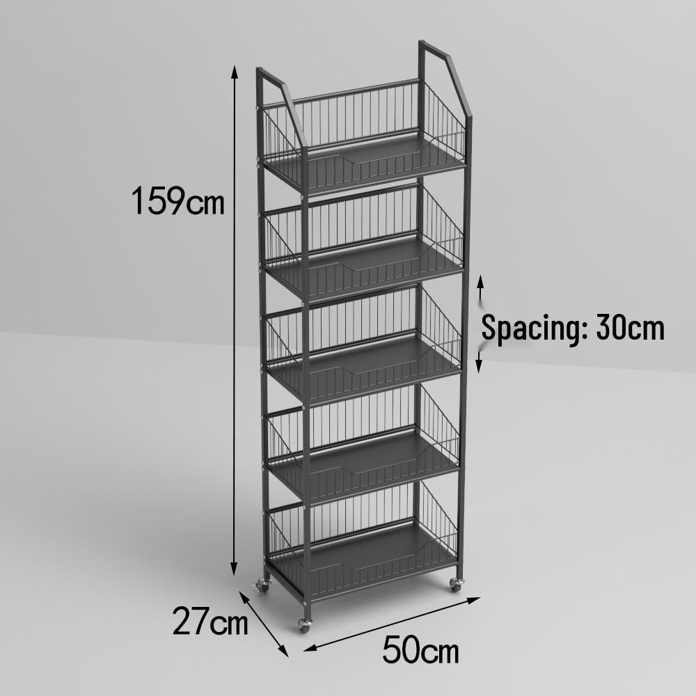 Freestanding Multilayer Snack & Beverage Display Rack for Convenience and Home Use