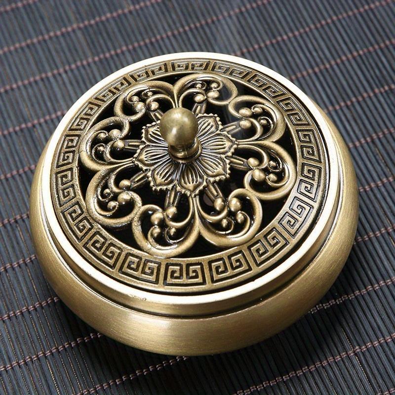 Zinc alloy Zen incense burner set with lotus base is suitable for yoga meditation, home and office, Halloween and Christmas gifts