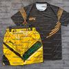 Khamzat Chimaev Men's MMA Boxing Battle Athletic Wear Set Breathable T-shirt And Shorts for Wrestling Running Sweat Absorption