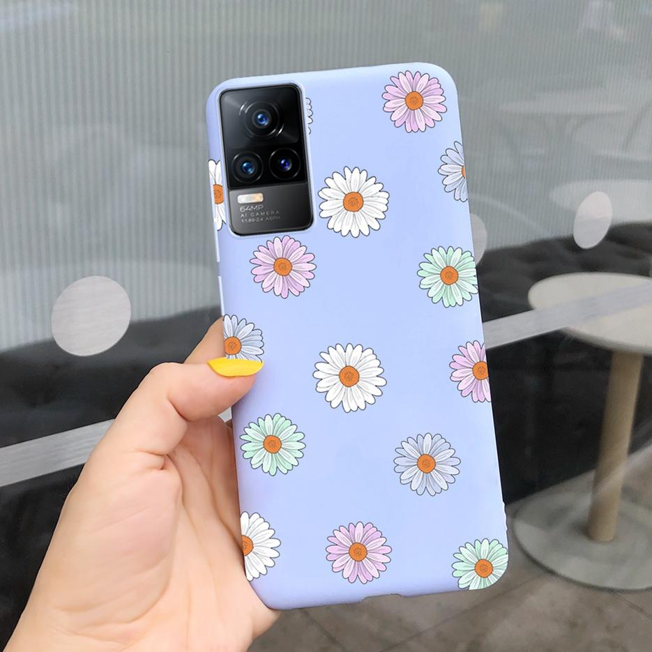 Vivo V21 Kılıfı Vivo V21e Yumuşak Silikon Sevimli Çizgi Film Çiçekli Arka Kapak Telefon Kılıfı Vivo V21 V 21 E İçin Fundas VivoV21 Çantalar Capa