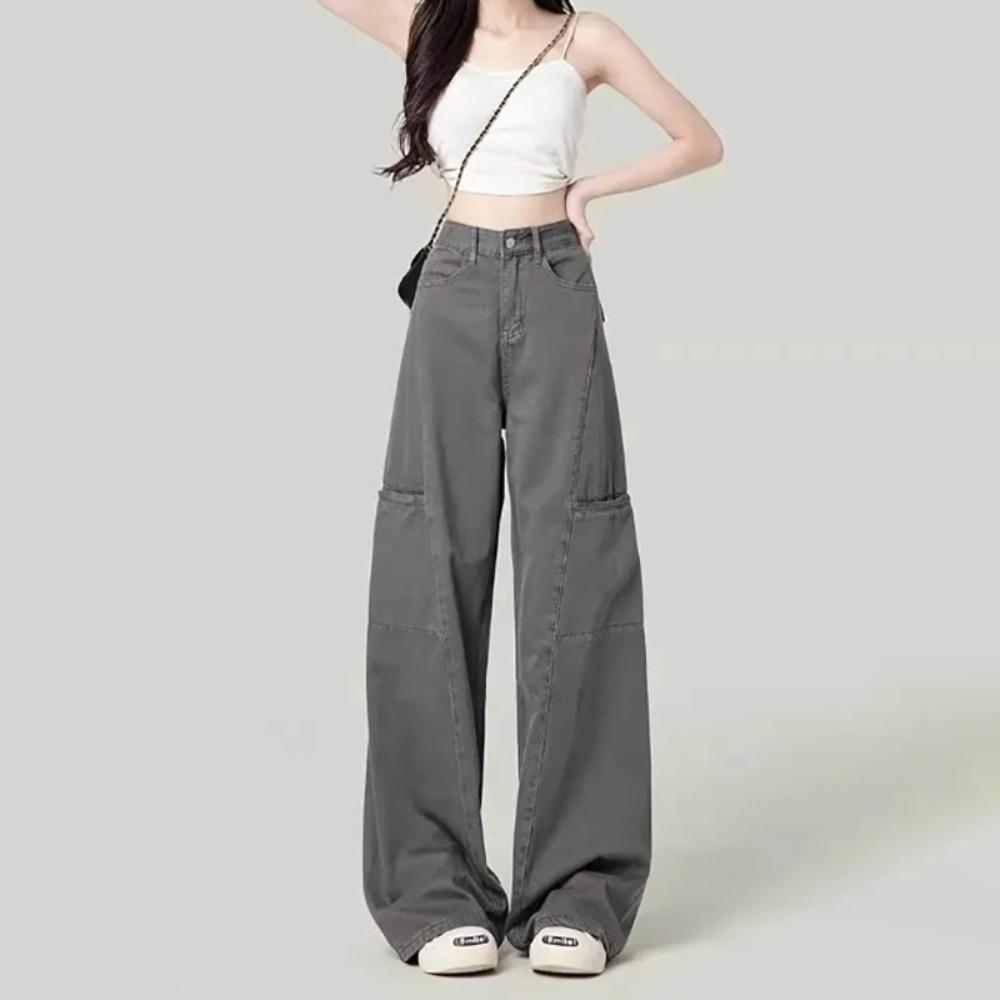 Versatile Fashion Design Sense Loose Mopping Jeans Women's Spring and Autumn New Thin Wide-leg Jeans Tide