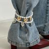 Yousheng Women Brooch Pin Tassel Jeans Anklet Jewelry Elegant Faux Pearl Accessory Chain Tassel Pin for Jeans Jackets Coats Sweaters