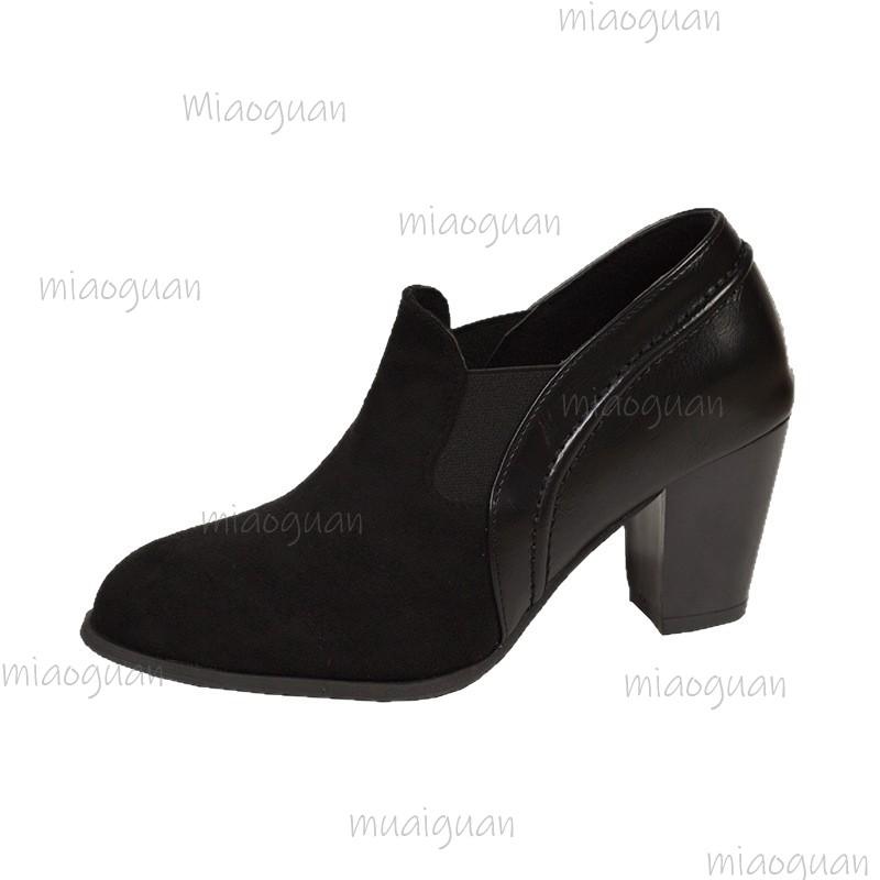 Red Women's Pointed Toe Leather Boots Chunky Heel Office Ladies Shoes Elegant Plus Size Mid Heel Ankle Booties Autumn Winter