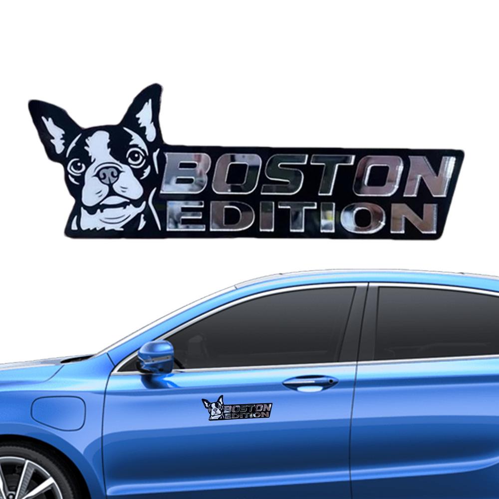 Dog Badge Sticker Acrylic Cute 3D Dog Emblem Precise Cut Fun Car Exterior Decorations Rectangle Car Emblems And Badges For Cars