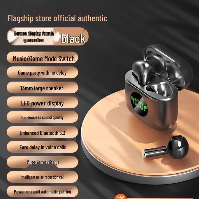 Pro4 Bluetooth Headset: Second-Gen Wireless High-Quality Sound, Sports Design, Extra-Long Listening Time, Compatible with Apple & Android.