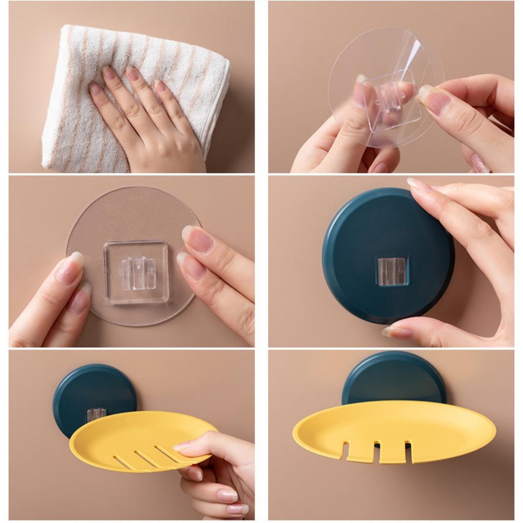 1Pc Bathroom Soap Dish Storage Basket Box Plastic Drain Holder Strong Wall Hanging Soap Box Punch-free Suction Cup