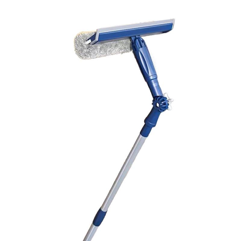 Dwustronny Wycierak do Okien Wysokich z Obrotową Długą Rączką i Zintegrowaną Skrobaczką