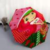 Strawberry Shortcake Automatic Opening/Closing Umbrella - Portable Three-Fold Design with 8-Bone Iron Frame - for Fans, Travelers, and Daily
