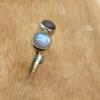 Labradorite Silver Handmade Ring Jewelry, Two Gemstone & 925 Sterling Silver Minimalist Open Ring For Women,