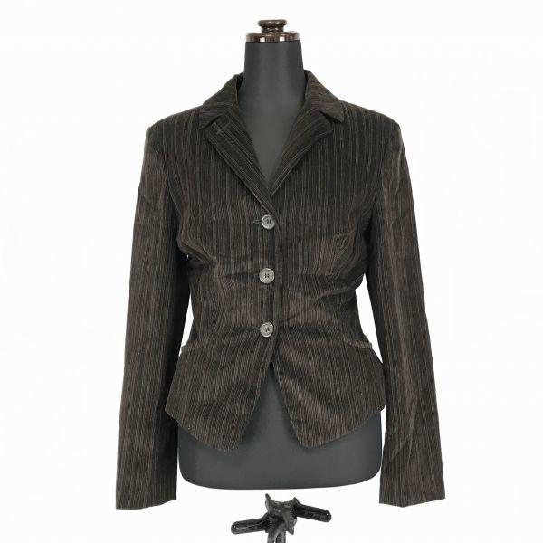 

Сделано в Италии Пиджак Блейзер SPORTMAX 40 Женский L Темно-коричневый в полоску Три пуговицы