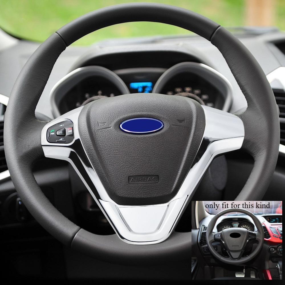 ABS Chrome Inner Trim Door Handle Sticker Steering Wheel Sequins Gear Shift for Ford Ecosport 2012 - 2016 LHD Interior Sticker