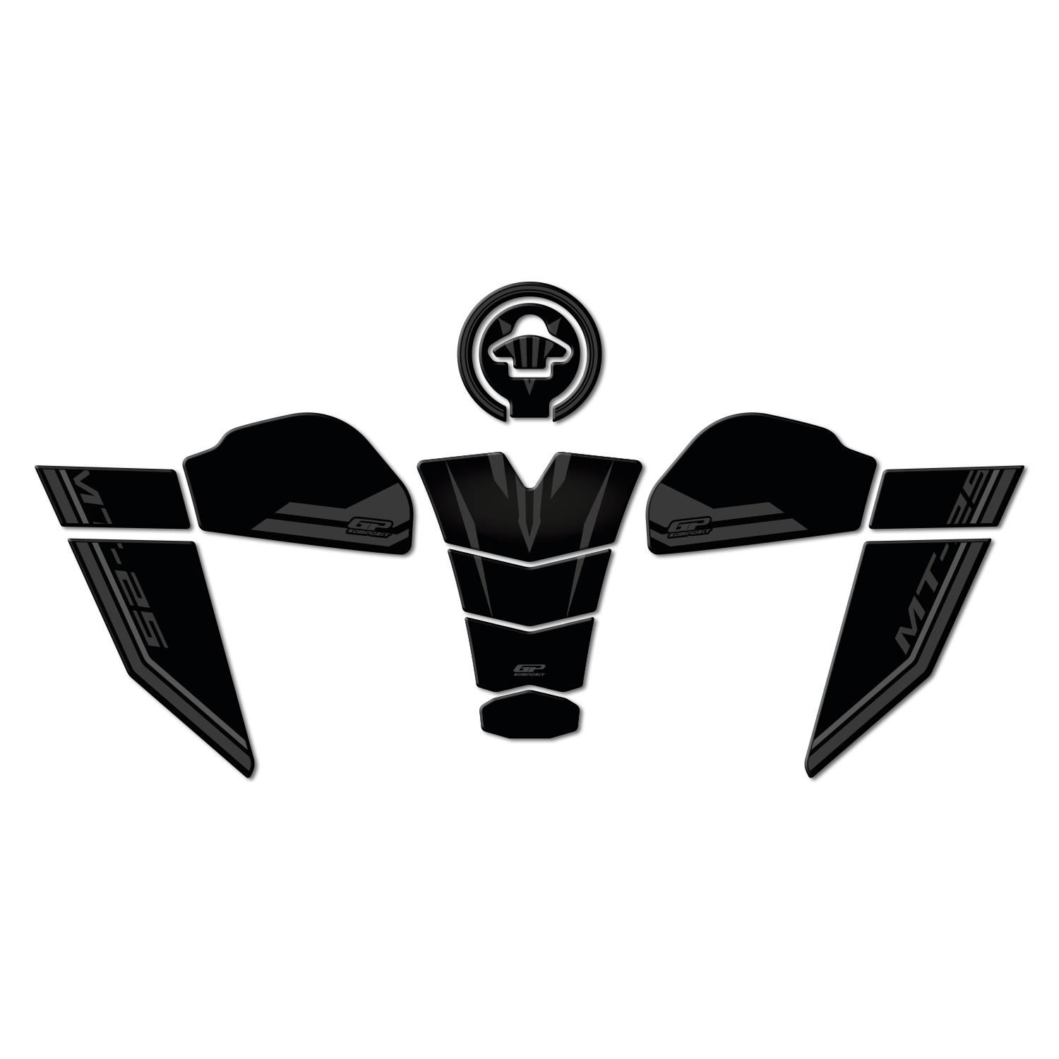 

GP Composite Yamaha MT-25 2020-2024 Compatible Tank Pad Set Black