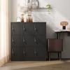 9-Door Metal Cabinets for Office, Gym, School & Home - Secure Storage Cabinet with Card Slot (Black), H 100 cm × B 90 cm × T 40 cm