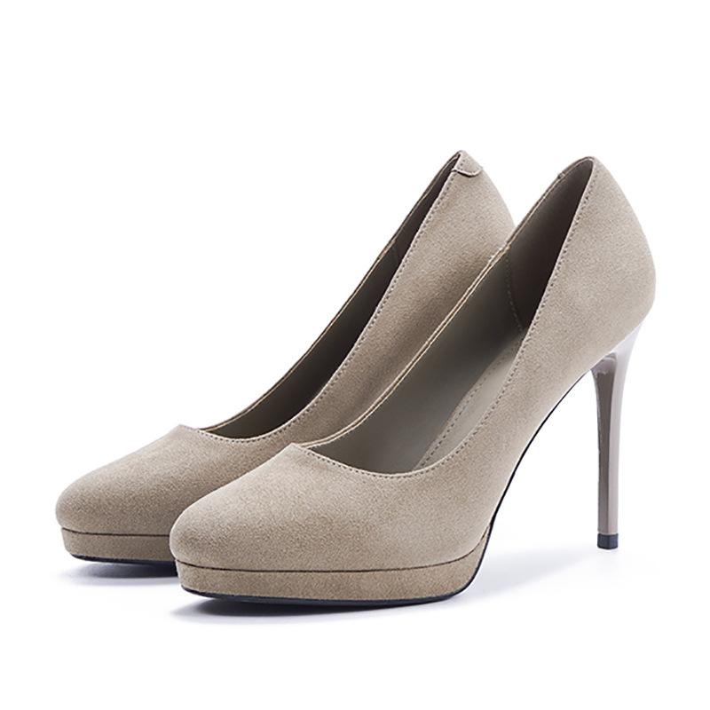 

- Водонепроницаемые туфли на высоком каблуке-шпильке, женские туфли-стилеты, весенние новые сексуальные замшевые туфли на очень высоком каблуке, одинарные туфли не утомляют 37