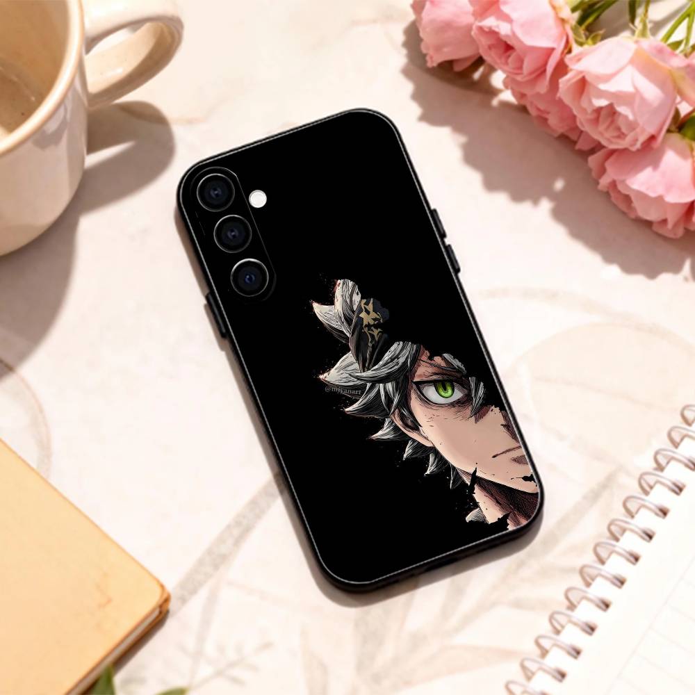 Magic B-Black C-Clover   phone Case For Samsung Galaxy A73,A72,A71,A70,A53,A52,A51,Others Soft Black Shell
