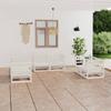 Vidaxl 6-Cz. White Pine Garden Lounge Furniture Set