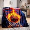 1pc Basketball Fire Blanket, Lightweight Flannel Throw Blanket for Sofa, Bed, Travel, Camping, Living Room, Office, Couch, Chair, and Bed