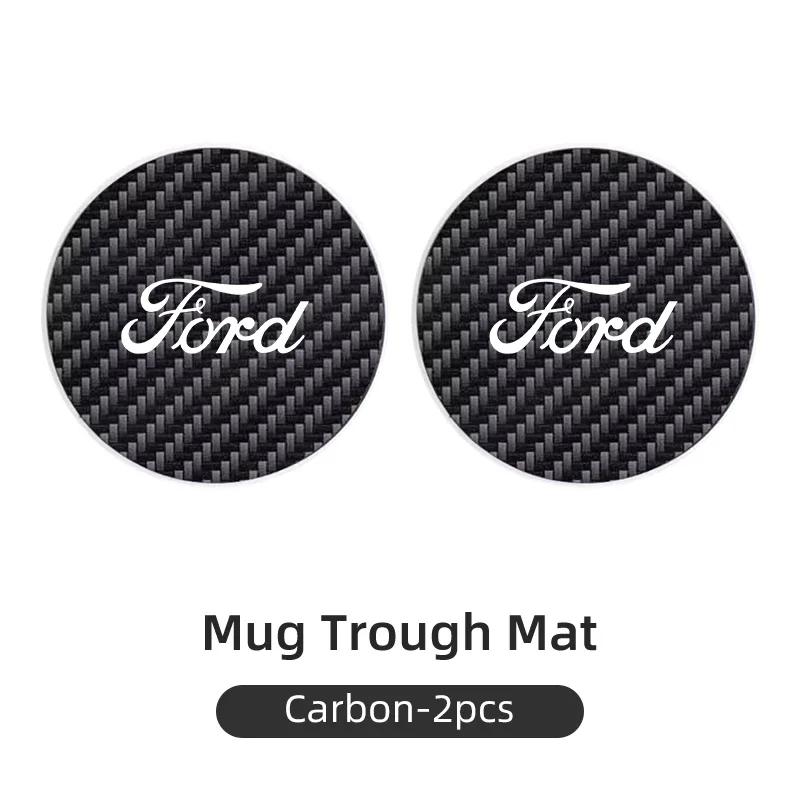

Car Sticker Hot For Ford Car Carbon Leathe Coasters Centre Console Water Centre Console Cup Non-Slip Mats For Ford Fiesta Focus