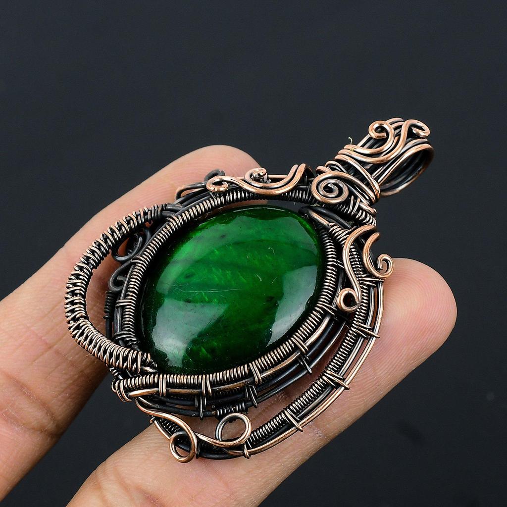 Green Flash Labradorite Pendant Gemstone Jewelry, 999 Copper Wire Wrapped Pendant, Handmade Jewelry Birthstone Pendant, Gift For Him