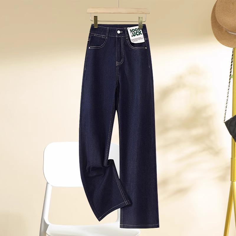 

Женские темные джинсы слим: Узкие и широкие брюки с высокой талией, маленький размер, коллекция весна/осень 2025. 30 [Recommended for 125-135 lbs]