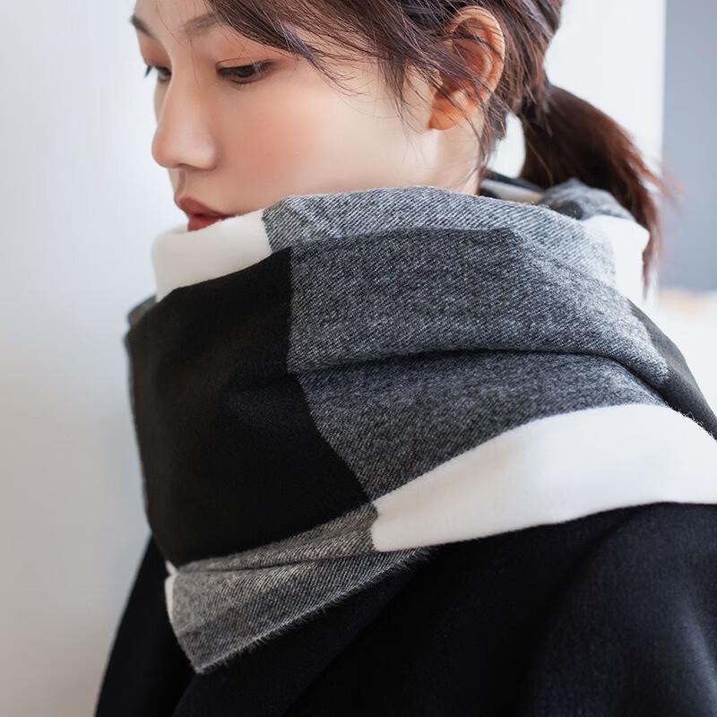 Fumede Autumn Winter Imitation Cashmere Plaid Scarf