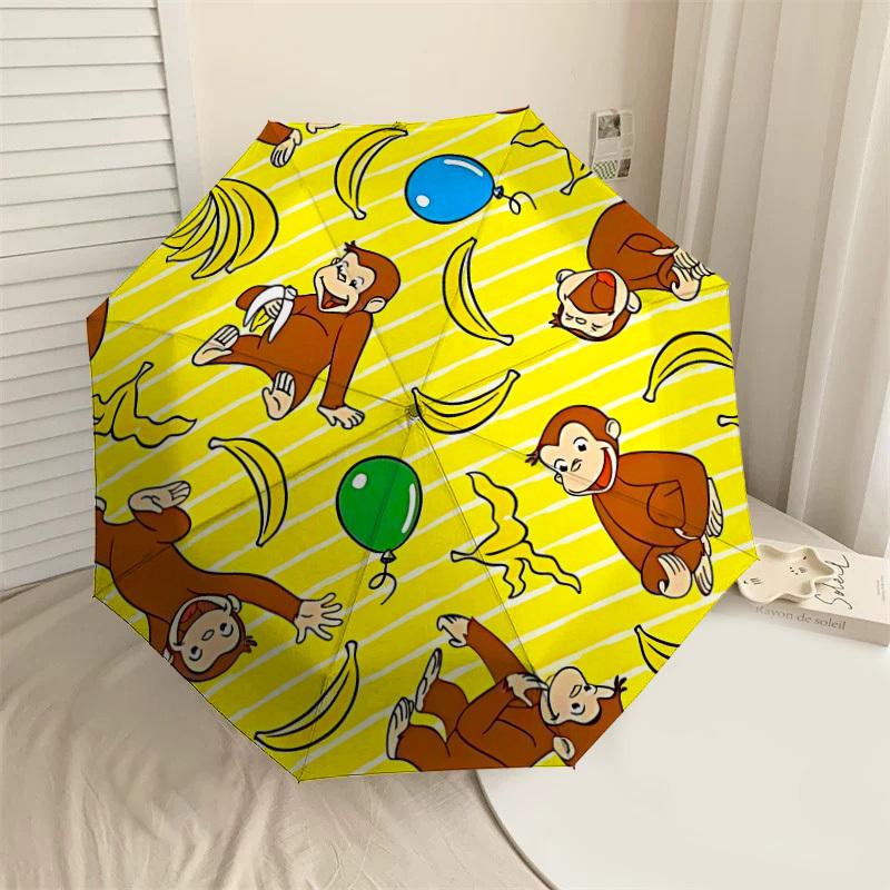 

1PC monkey banana Umbrella-8-Rib Reinforced Portable Folding Travel Suitable for All Seasons Outdoor Daily Use-H0367
