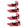 4PCS Shovel Mount for Roof Rack Zinc Alloy Metal Rubber Axe Clamp Mounting Brackets Kit for Trailers Off Road Trucks Red