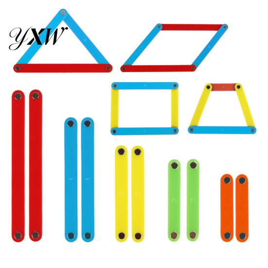 10Pcs/Set 4-10cm Magnetic Geometric Strips Tools Building Polygon Learning Aids