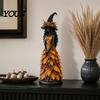 Halloween Witch Figurine Autumn Statue, Resin Fall Tabletop Decor, Themed Collectibles Shelf Ornament for Mantel Fireplace Desk Tiered Tray