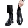 Invisible Inner Heightening Leather Shoes Martin Boots Cotton Business Dress Wedding Groom Chelsea Boots