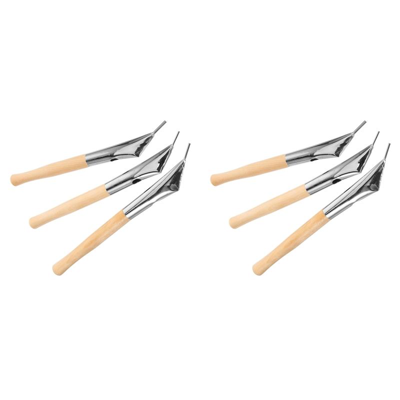 6Pcs Wax Tool Clay Tool Wax Sculpting Tools Batik Tool Clay Wax Pottery Tool Kit Pen Tool Batik Pen Wooden