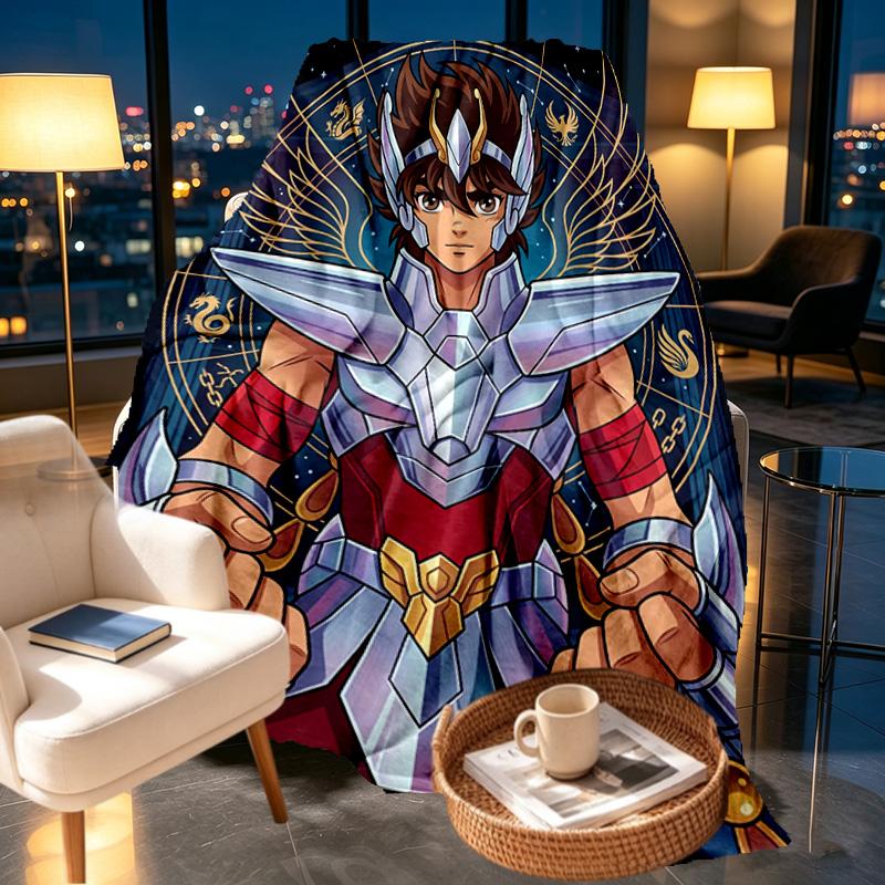 Saint Seiya Print Blanket - Soft & Comfortable, for Bedroom, Travel, Sofa, Home Decoration - Birthday Christmas Gift for Friend