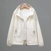 Spring and Autumn Thin Everyday Jacket Hooded Single Color Relaxed Fit Windbreaker Jacket