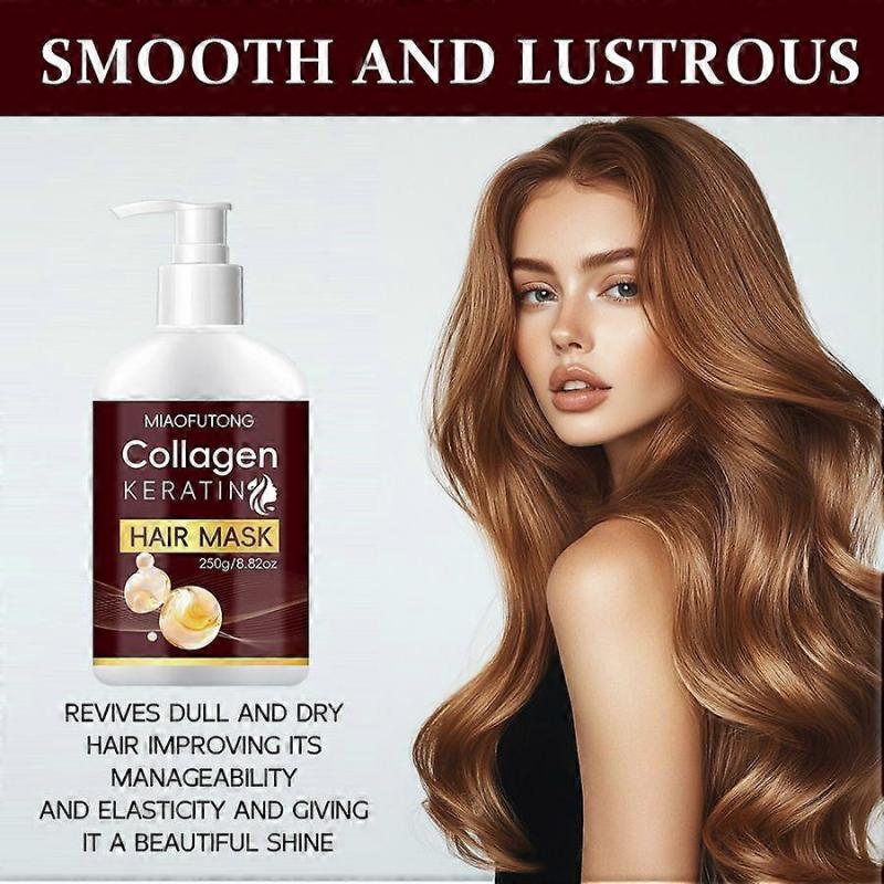Collagen Hair Mask & Keratin Hair Mask, Keratin Hair Treatment, Hydrating Hair Repair Treatment Deep Conditioner Hair Mask for Dry Damaged Hair, 250g