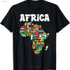 Proud African Country Flags Continent Love T Shirt Vintage Washed Unisex Graphic Soft Homme Designer Clothes Slightly Stylish