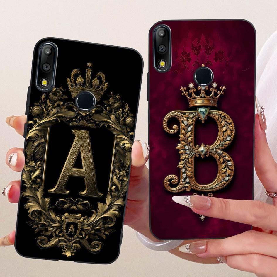 Für Asus Zenfone Max Pro M1 M2 Hülle ZB601KL ZB602KL ZB631KL ZB633KL X00TD X00TDB X01BDA X01BD Abdeckung Luxus Buchstabe Weiche TPU Schale